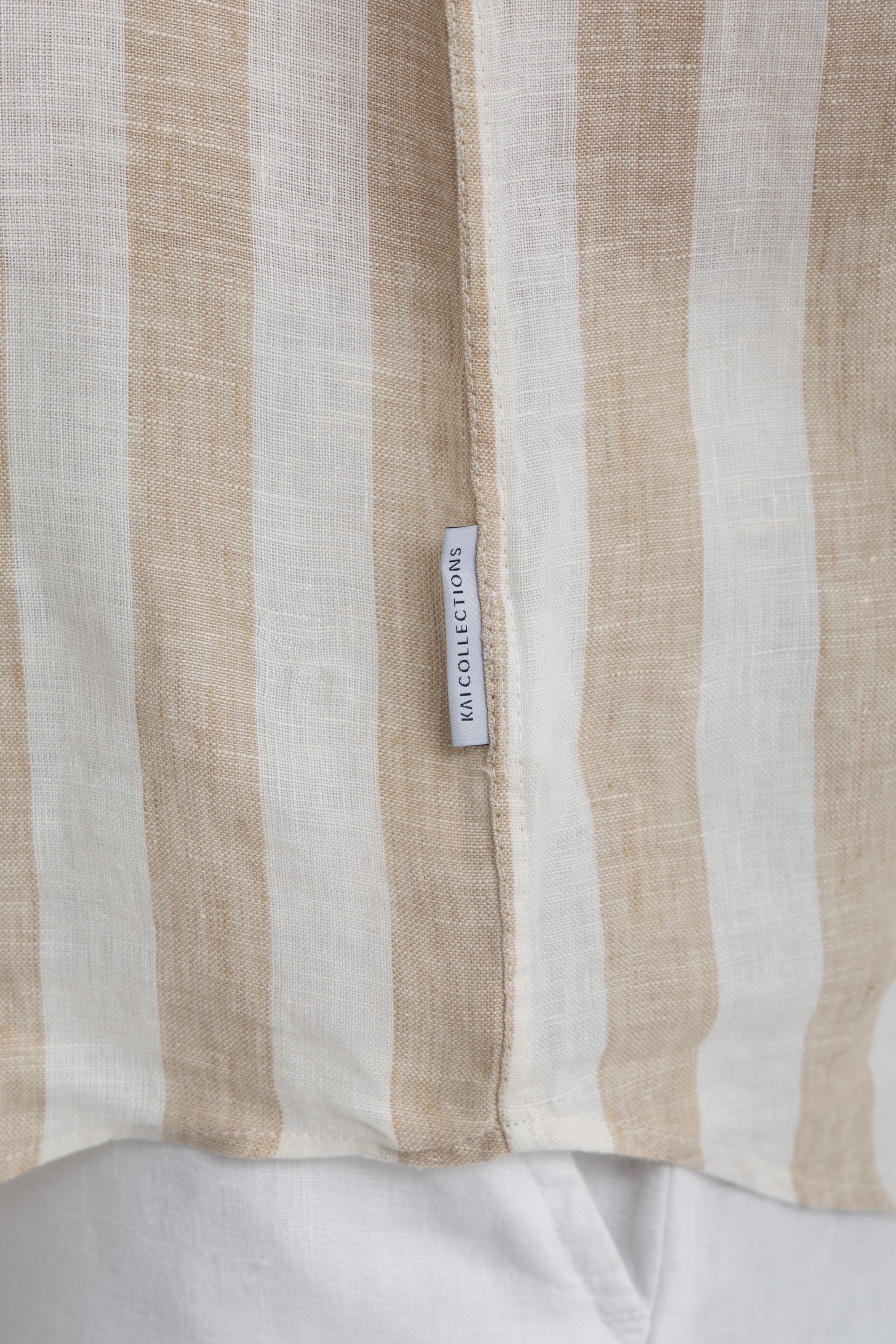 Beige Stripe Linen Shirt Beige Stripe Linen Shirt