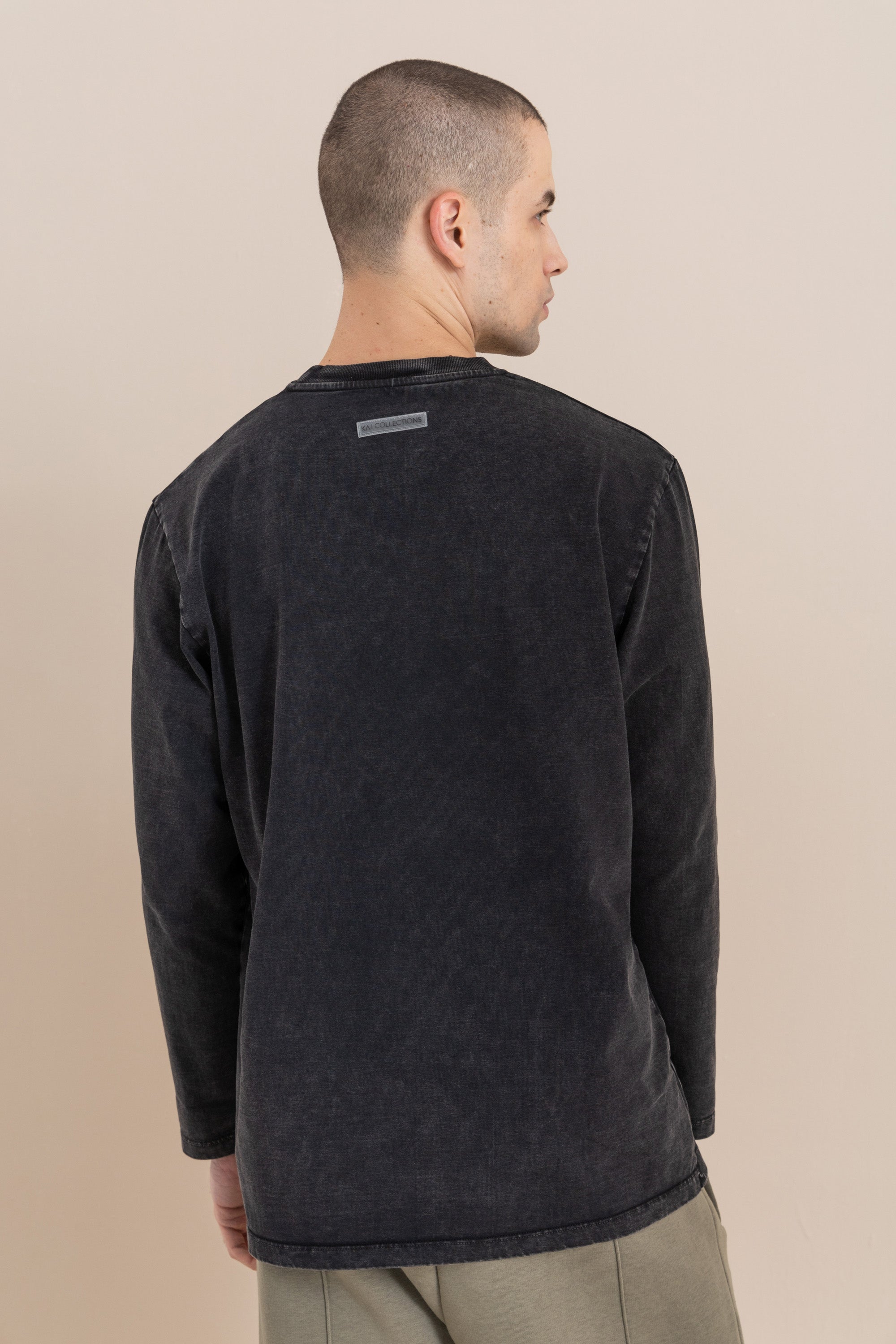 Black Acid Wash Long Sleeve T-Shirt Black Acid Wash Long Sleeve T-Shirt
