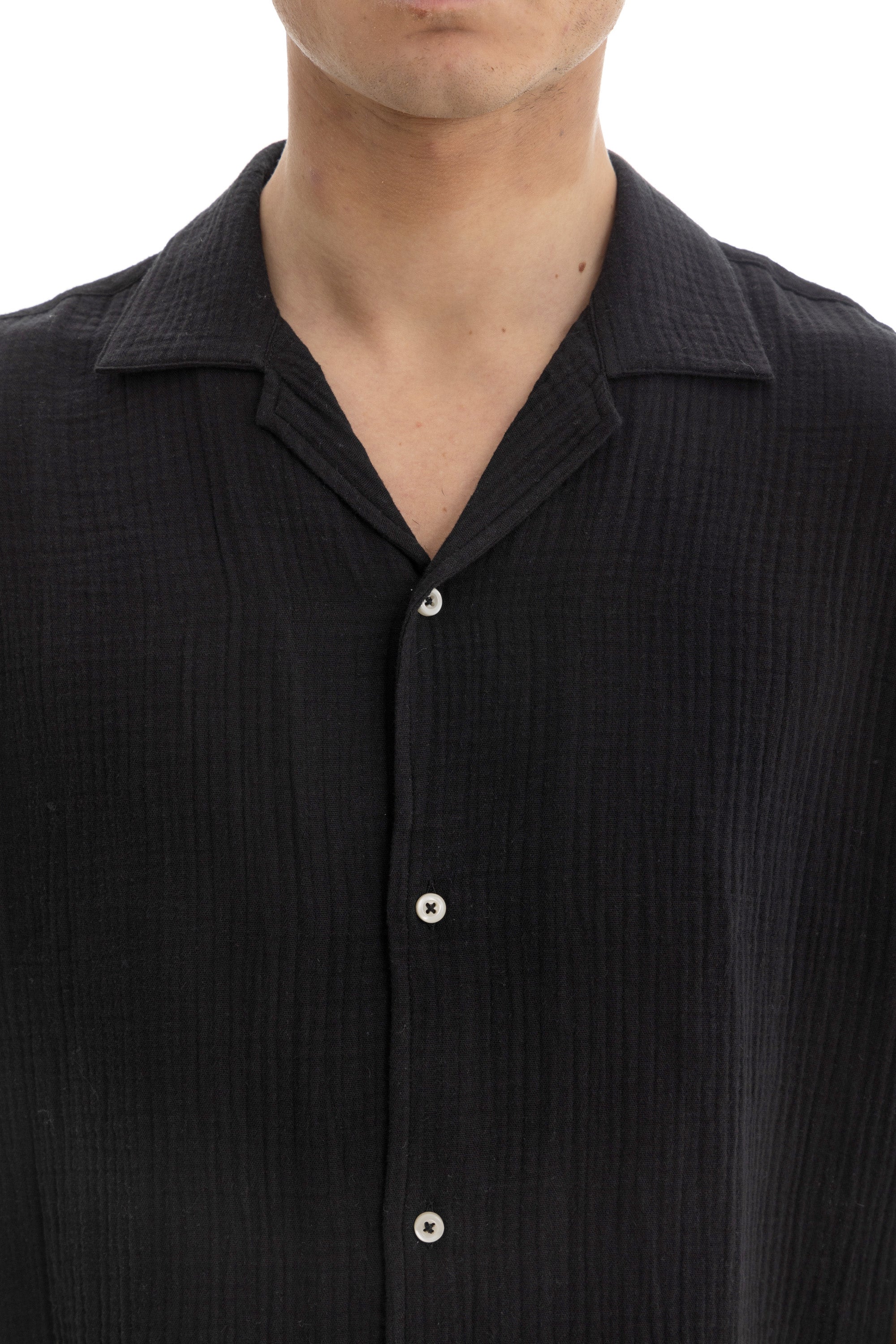 Black Crinkle Texture Shirt Black Crinkle Texture Shirt