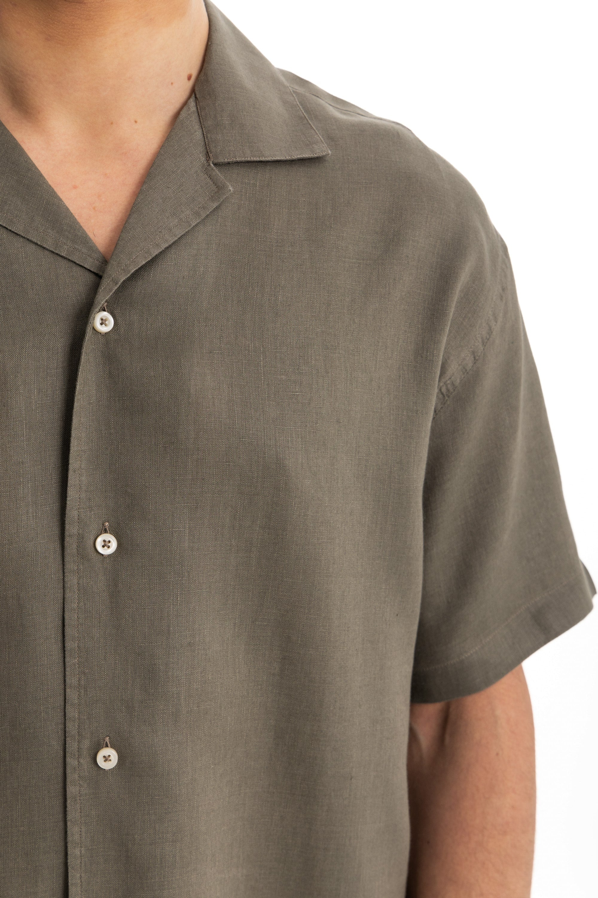 Taupe Cuban Linen Shirt Taupe Cuban Linen Shirt