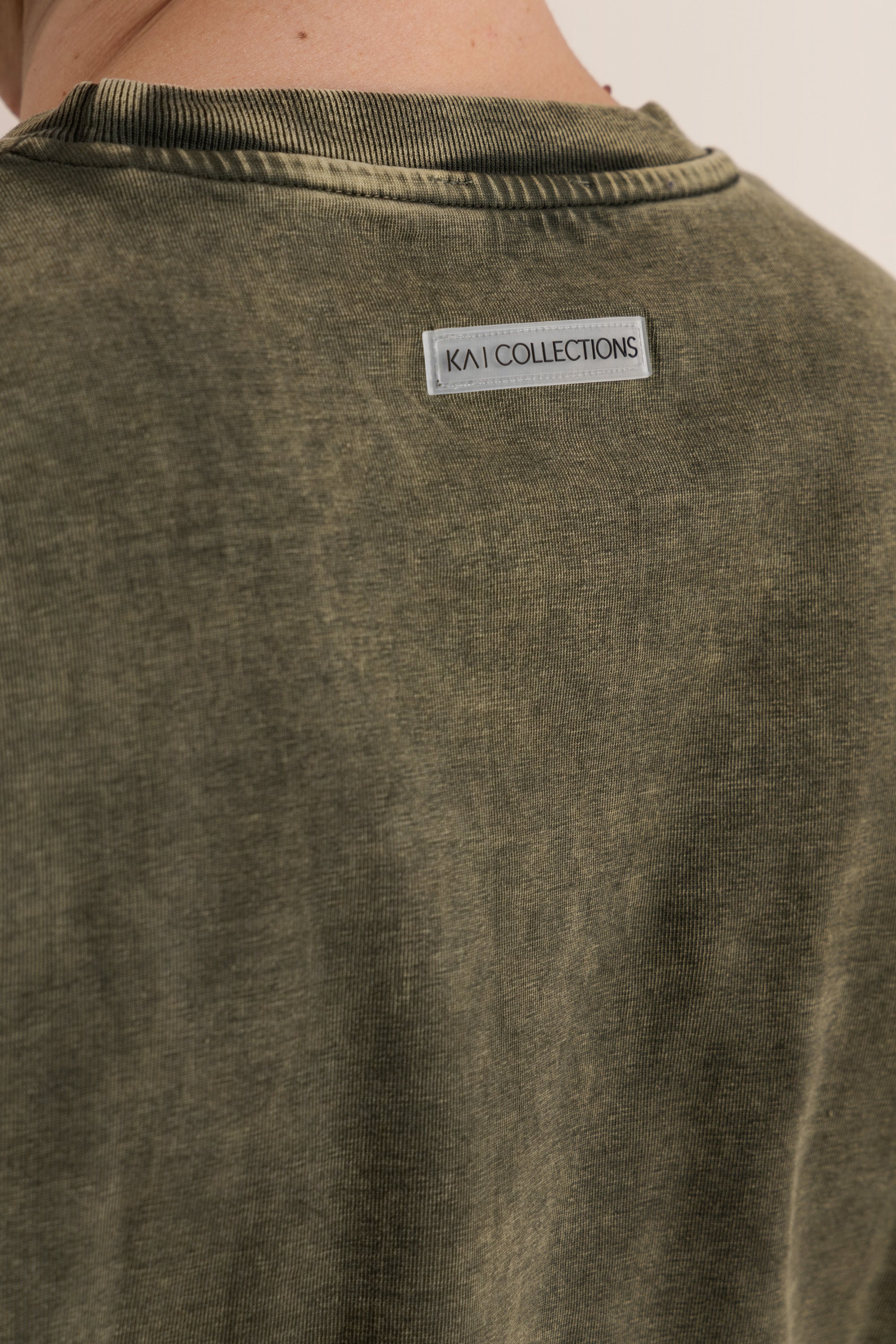 Olive Acid Wash Long Sleeve T-Shirt