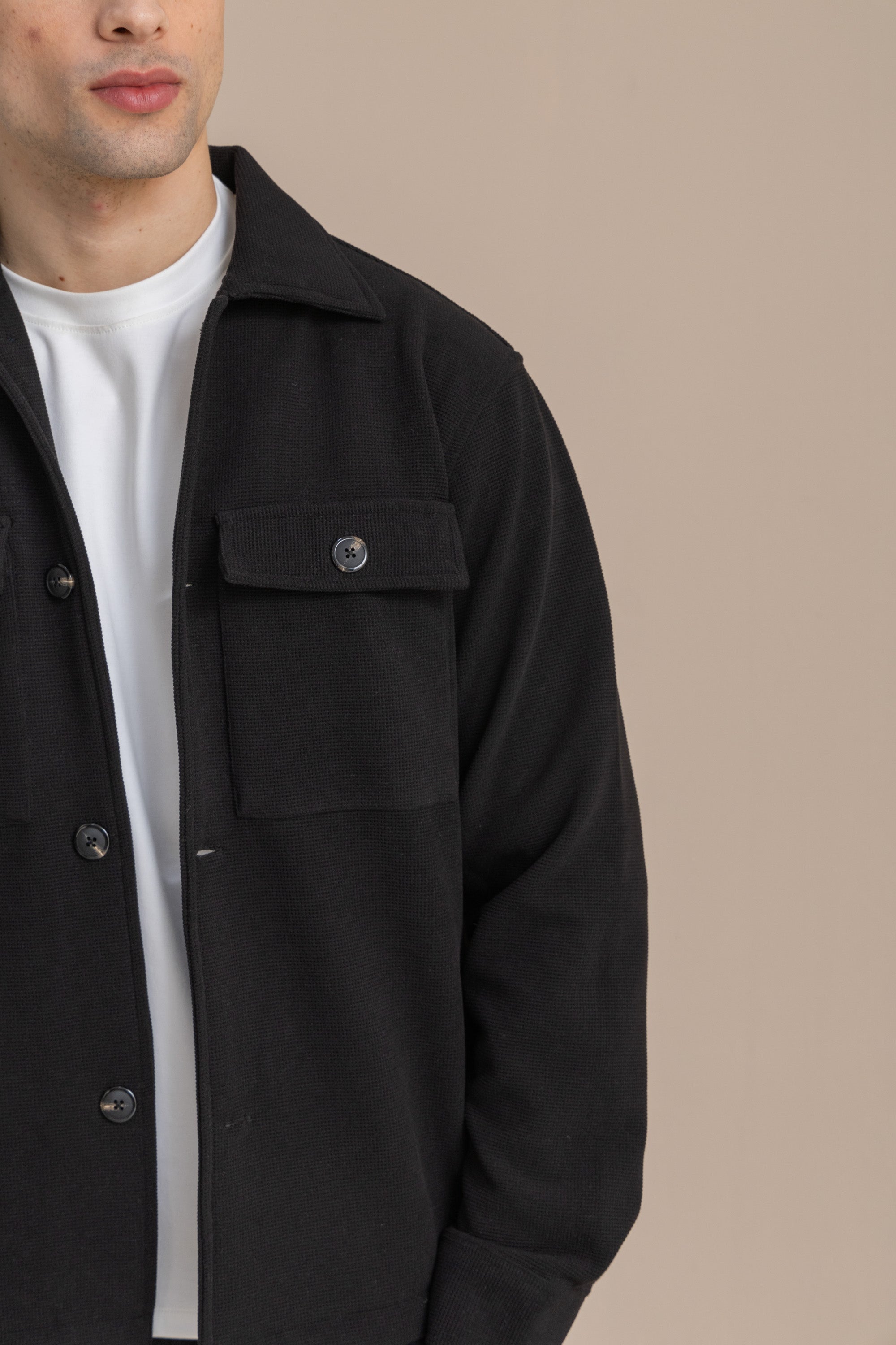 Black Textured Over Shirt Black Textured Over Shirt