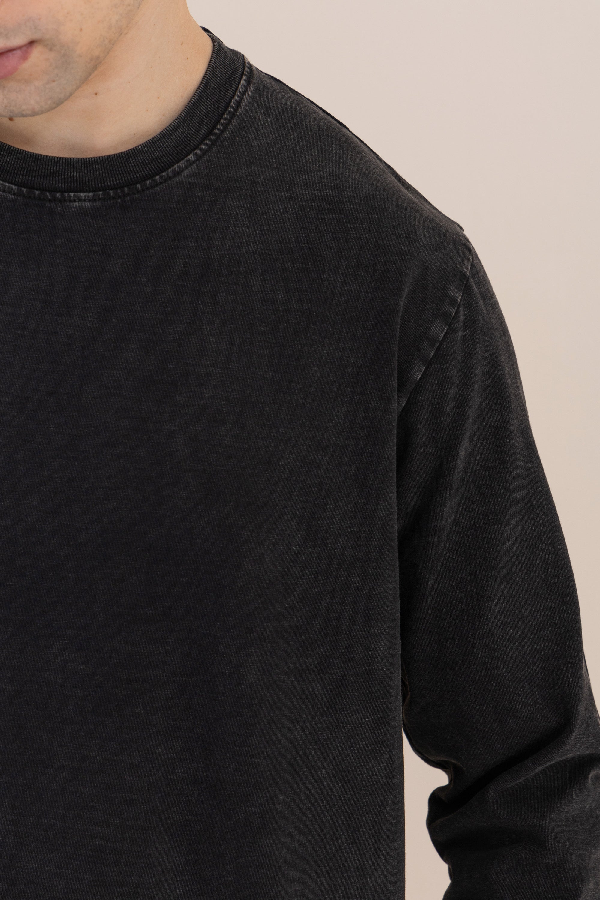 Black Acid Wash Long Sleeve T-Shirt Black Acid Wash Long Sleeve T-Shirt