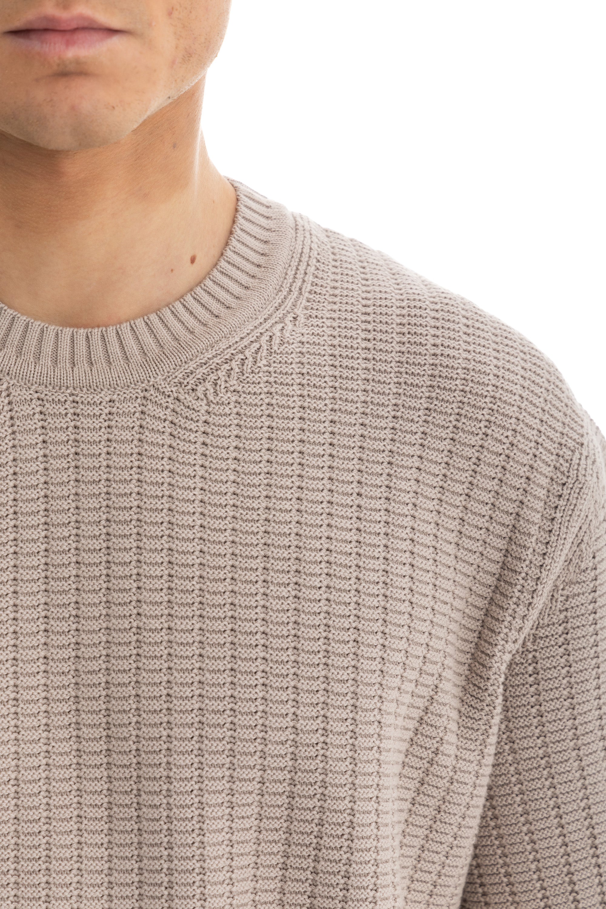 Beige Knit Heavy T-Shirt