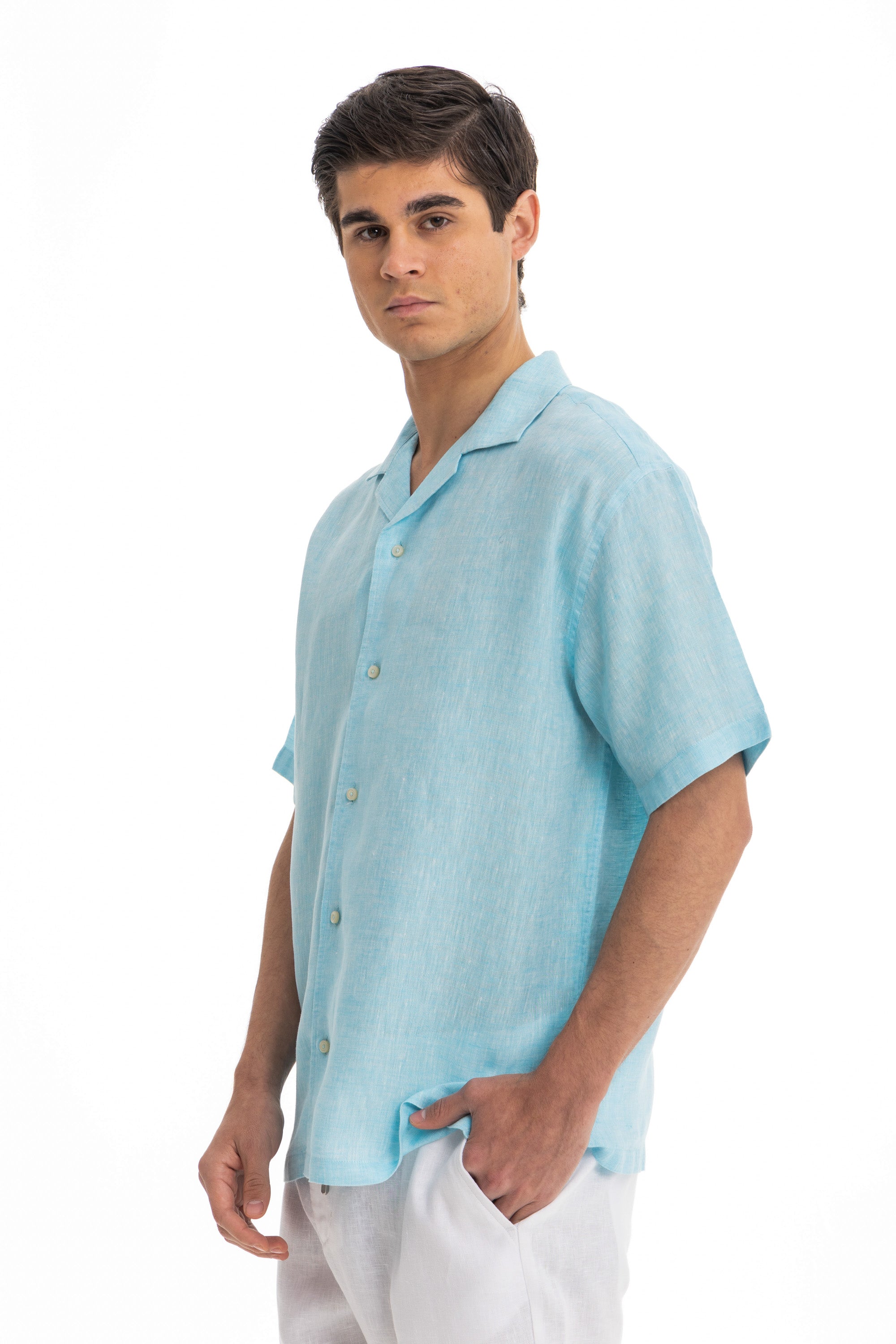 Mint Cuban Linen Shirt