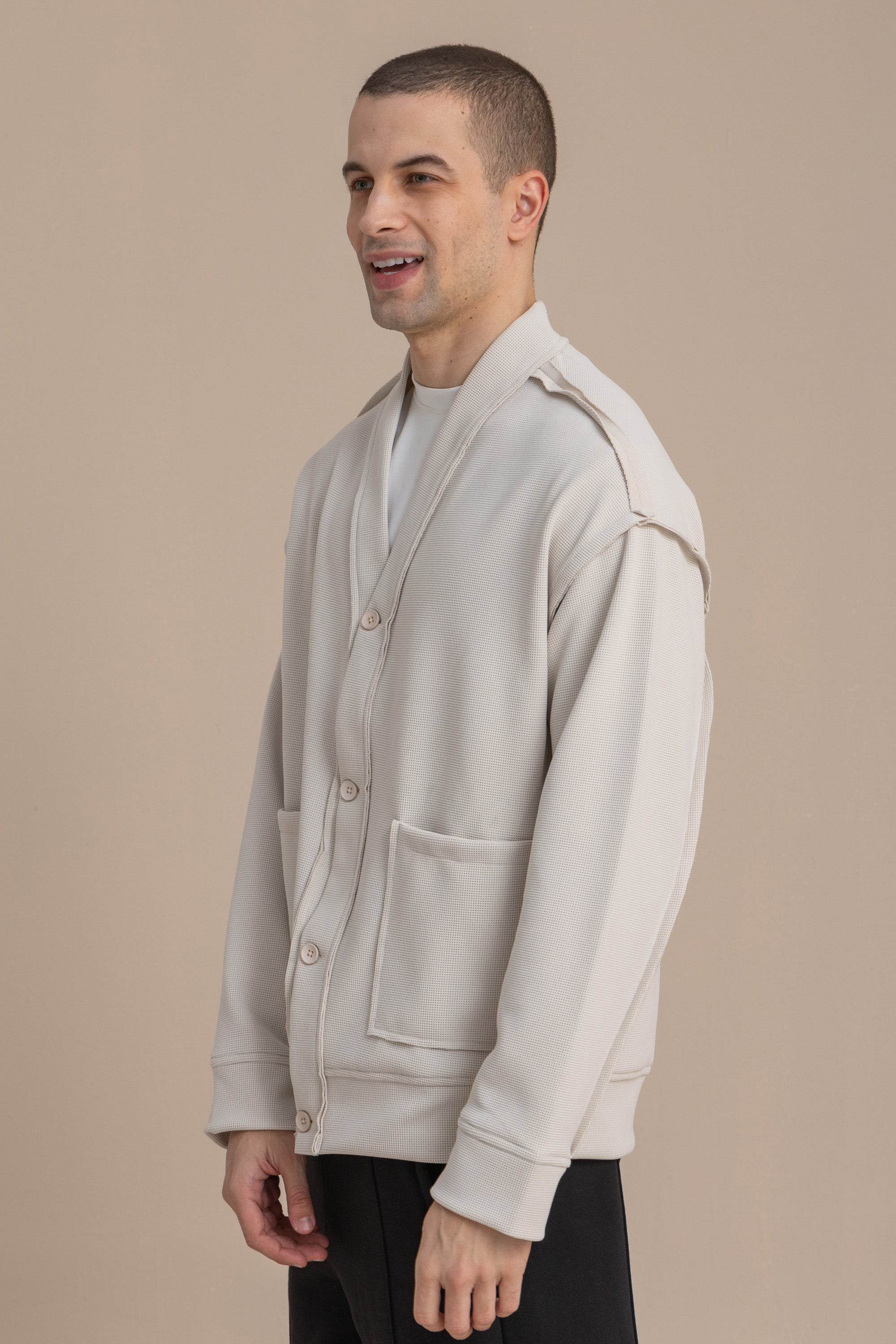 Off-White Textured Cardigan Off-White Textured Cardigan