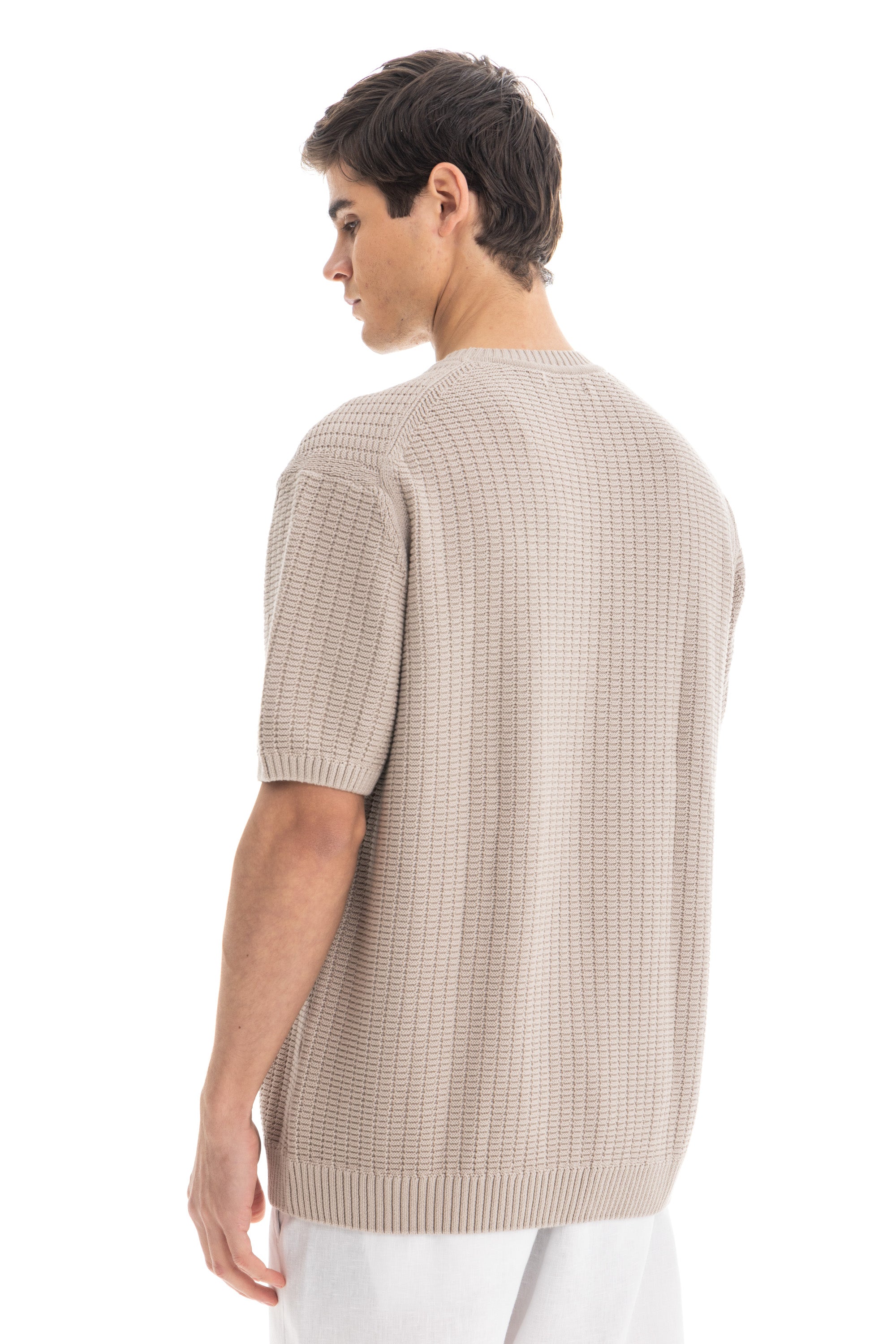 Beige Knit Heavy T-Shirt