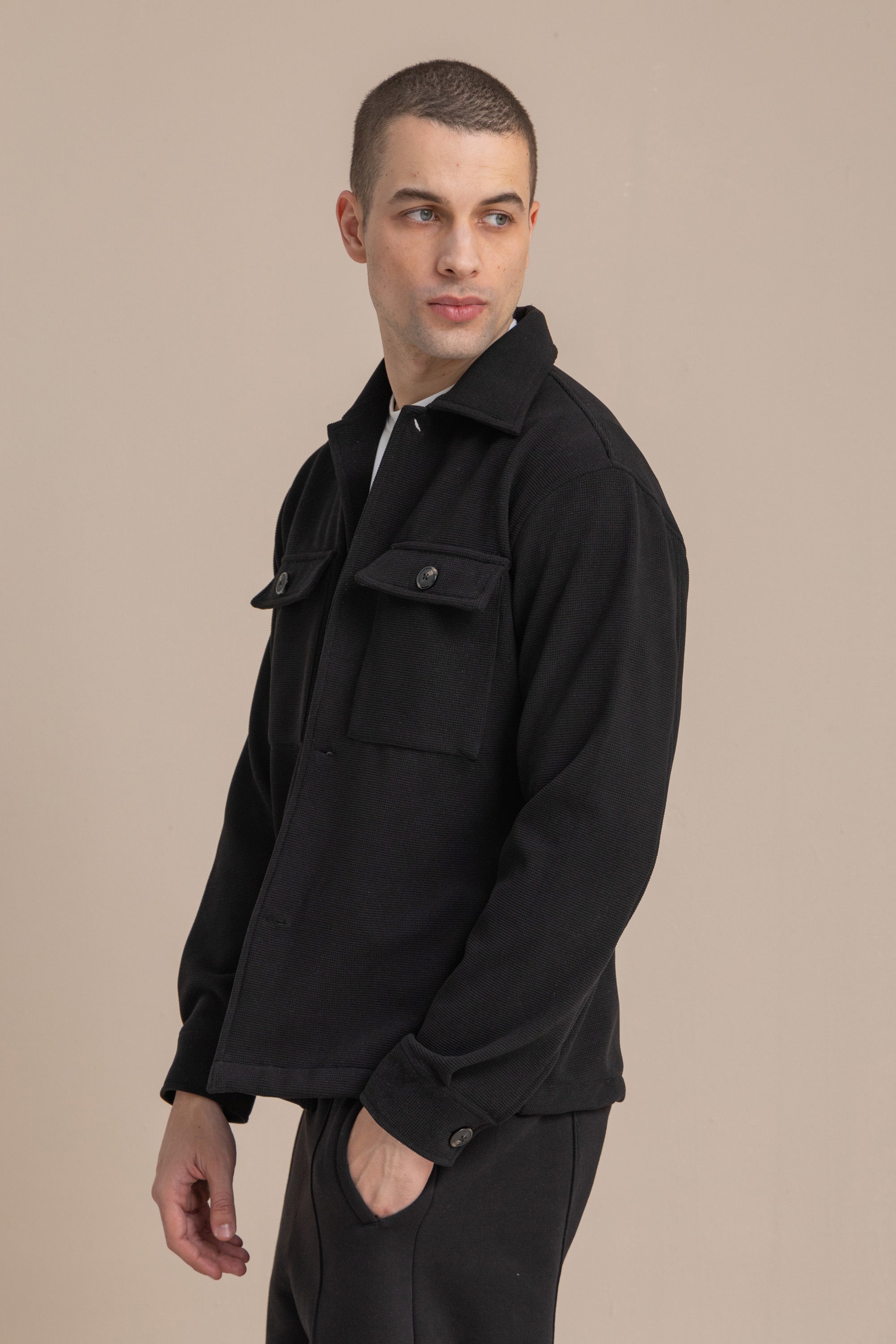 Black Textured Over Shirt Black Textured Over Shirt