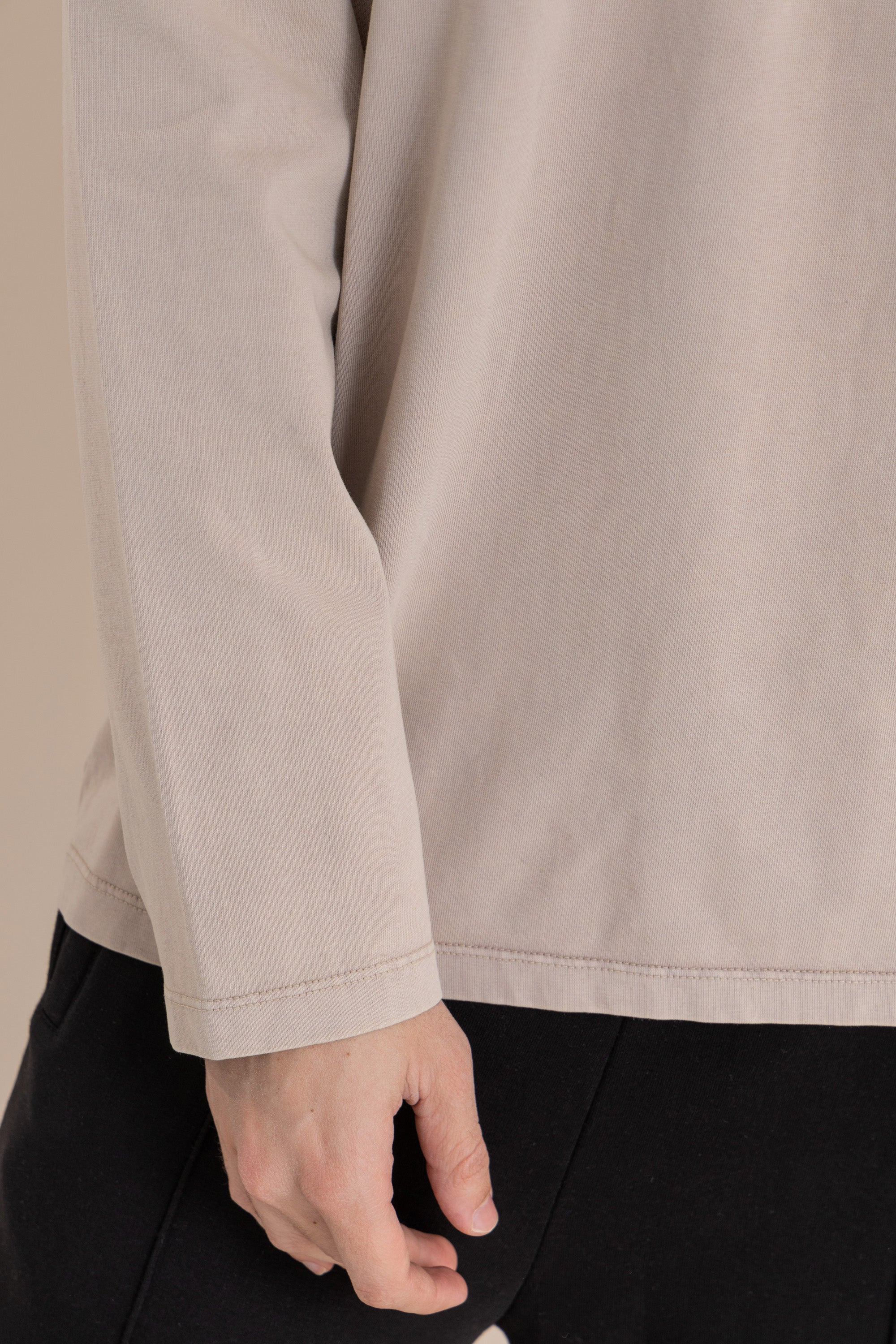 Beige Acid Wash Long Sleeve T-Shirt Beige Acid Wash Long Sleeve T-Shirt