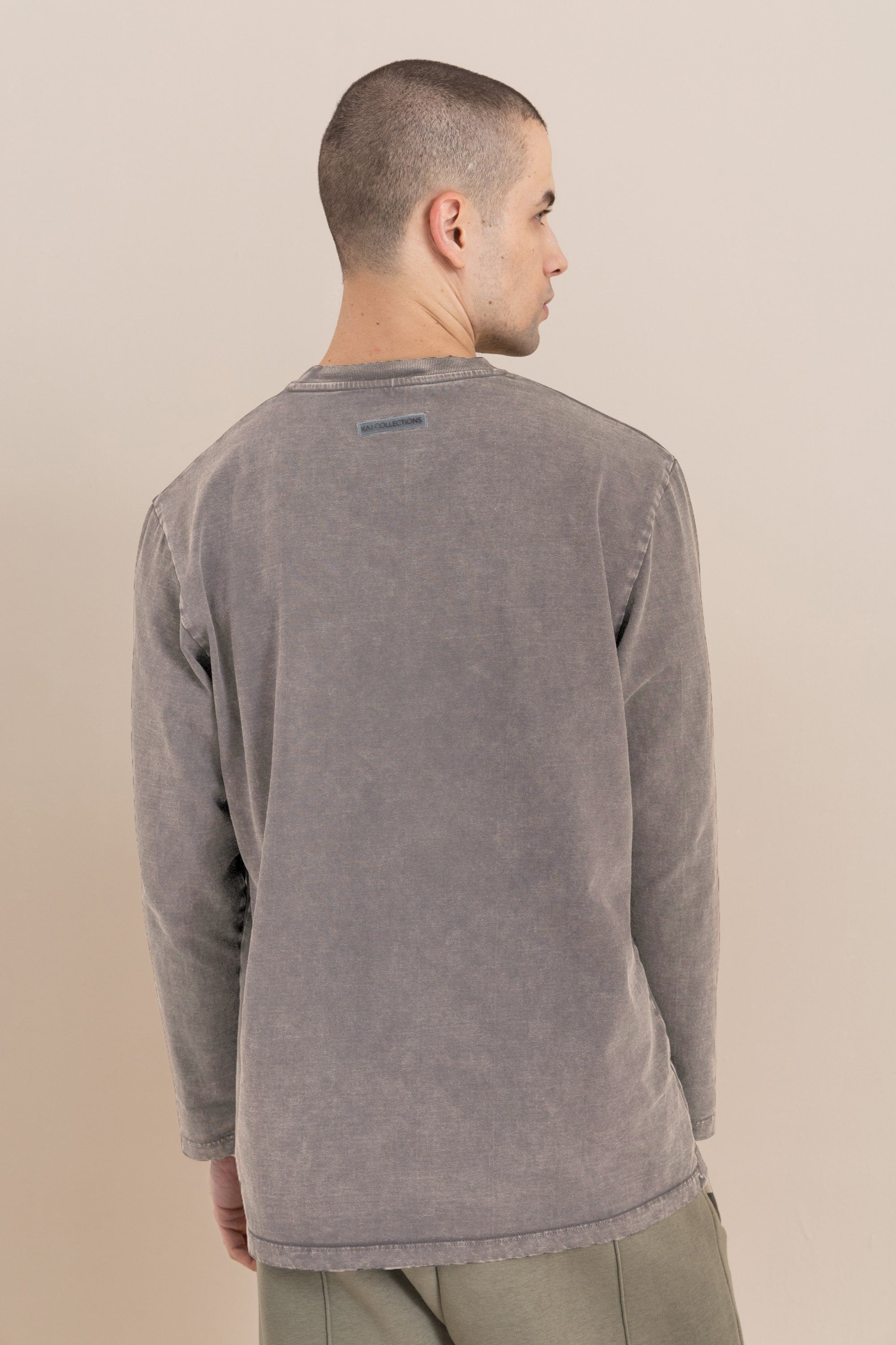 Grey Acid Wash Long Sleeve T-Shirt Grey Acid Wash Long Sleeve T-Shirt