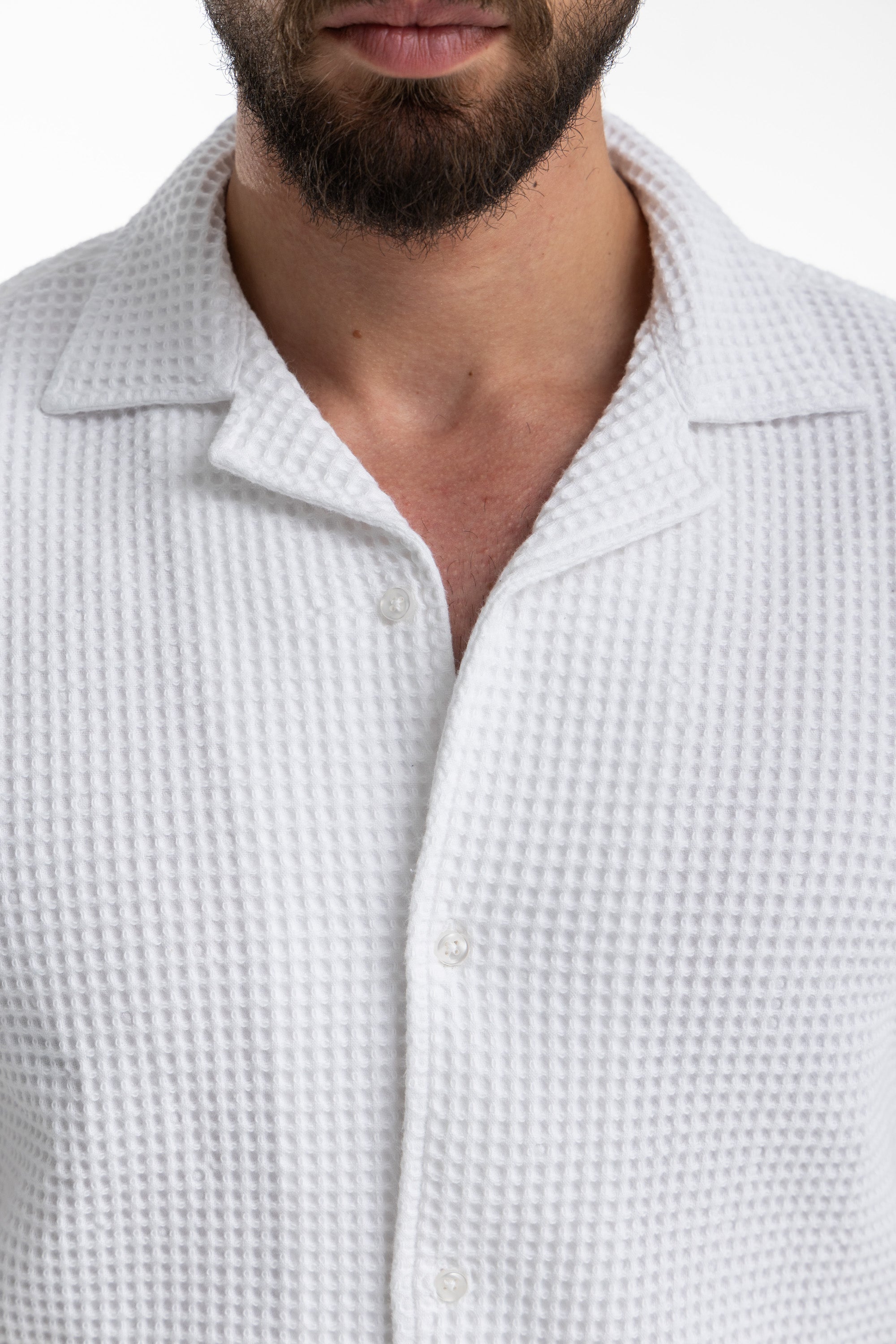 White Waffle Texture Shirt White Waffle Texture Shirt