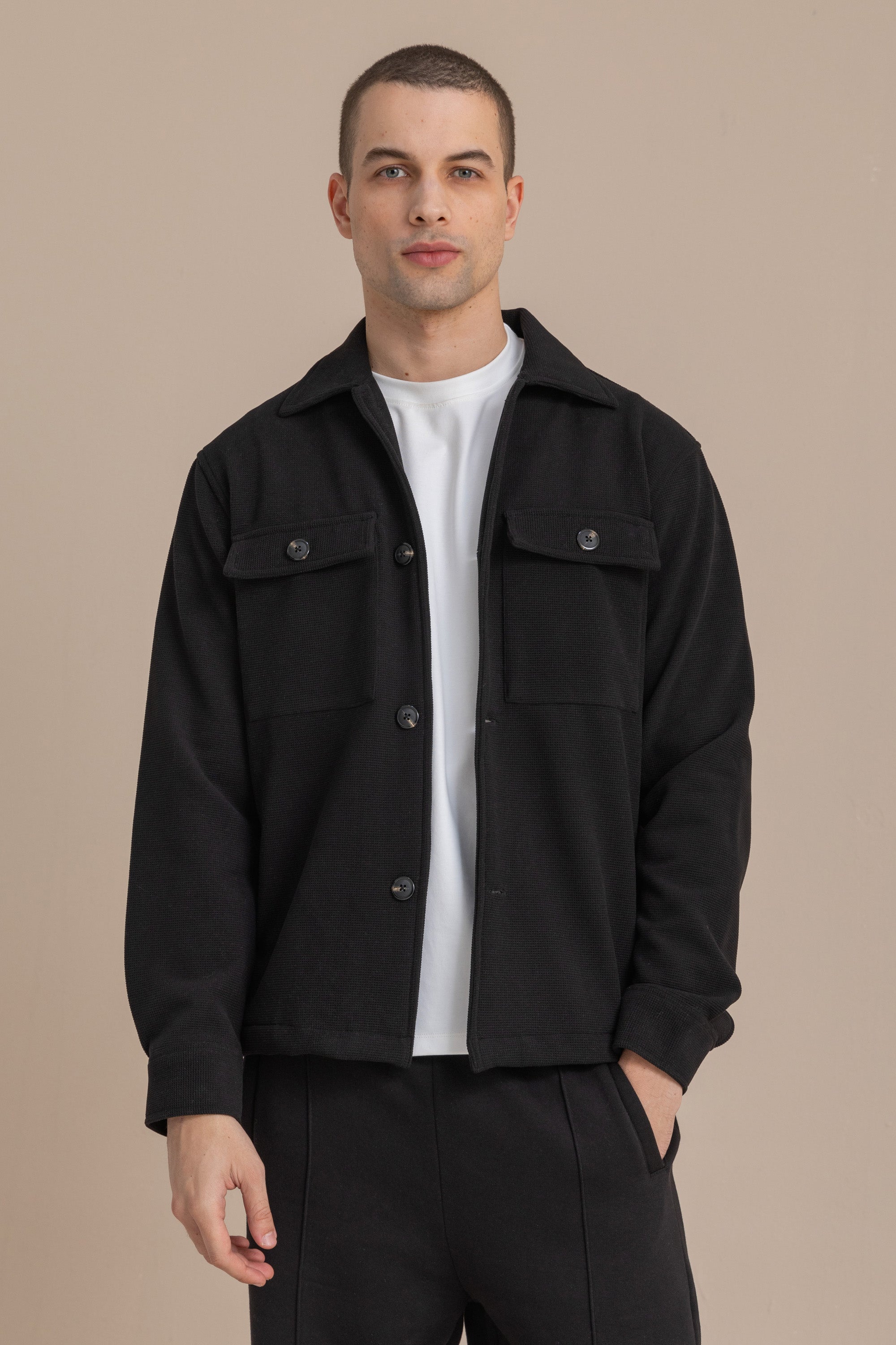 Black Textured Over Shirt Black Textured Over Shirt