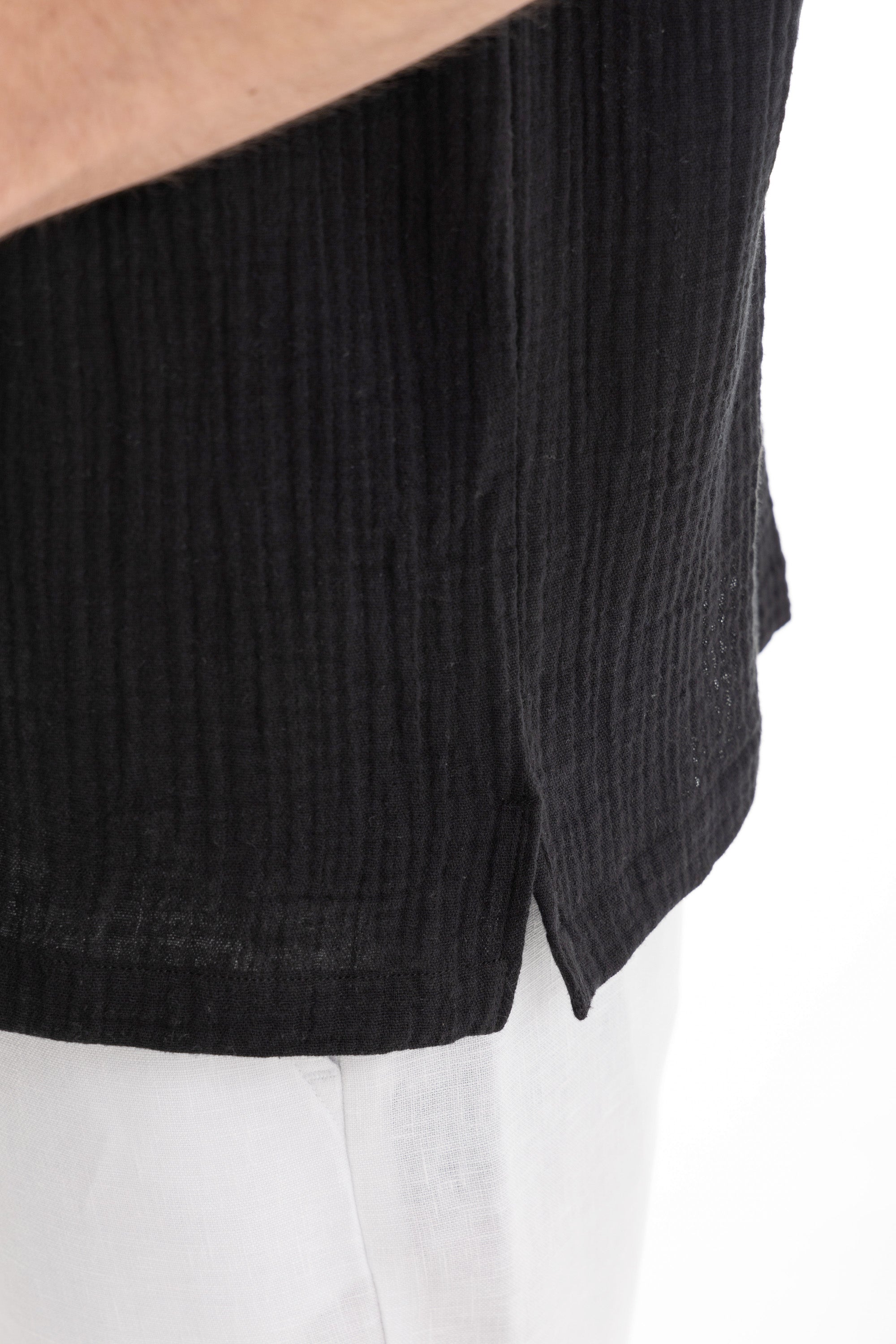 Black Crinkle Texture Shirt Black Crinkle Texture Shirt