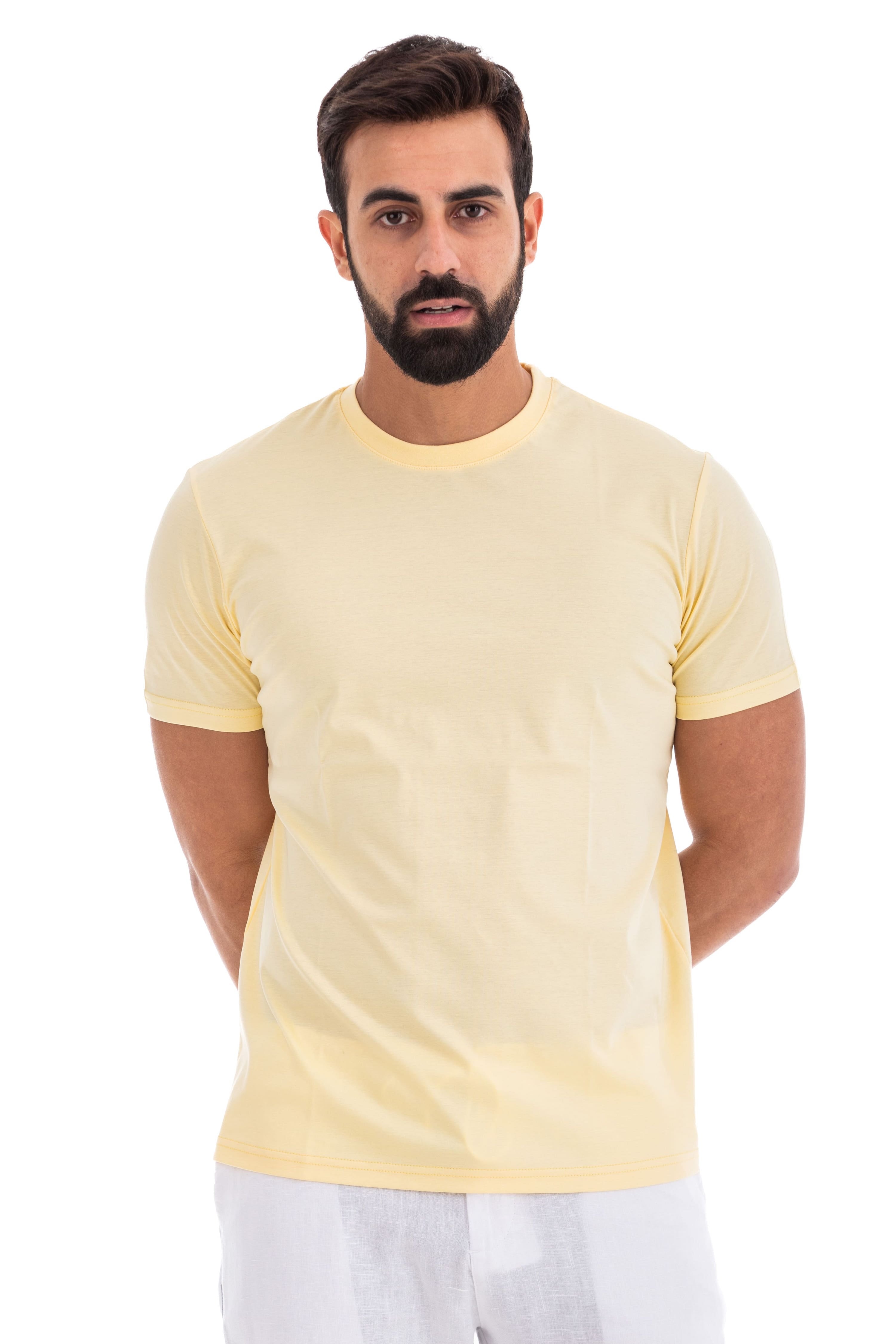 Yellow Mercerised Cotton T-shirt
