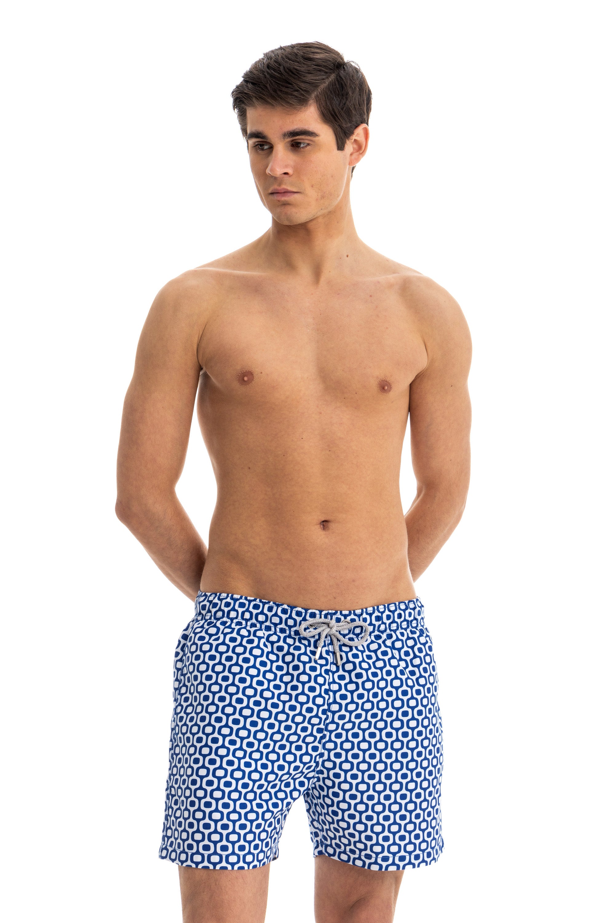 Navy Geometric Swim Shorts Navy Geometric Swim Shorts