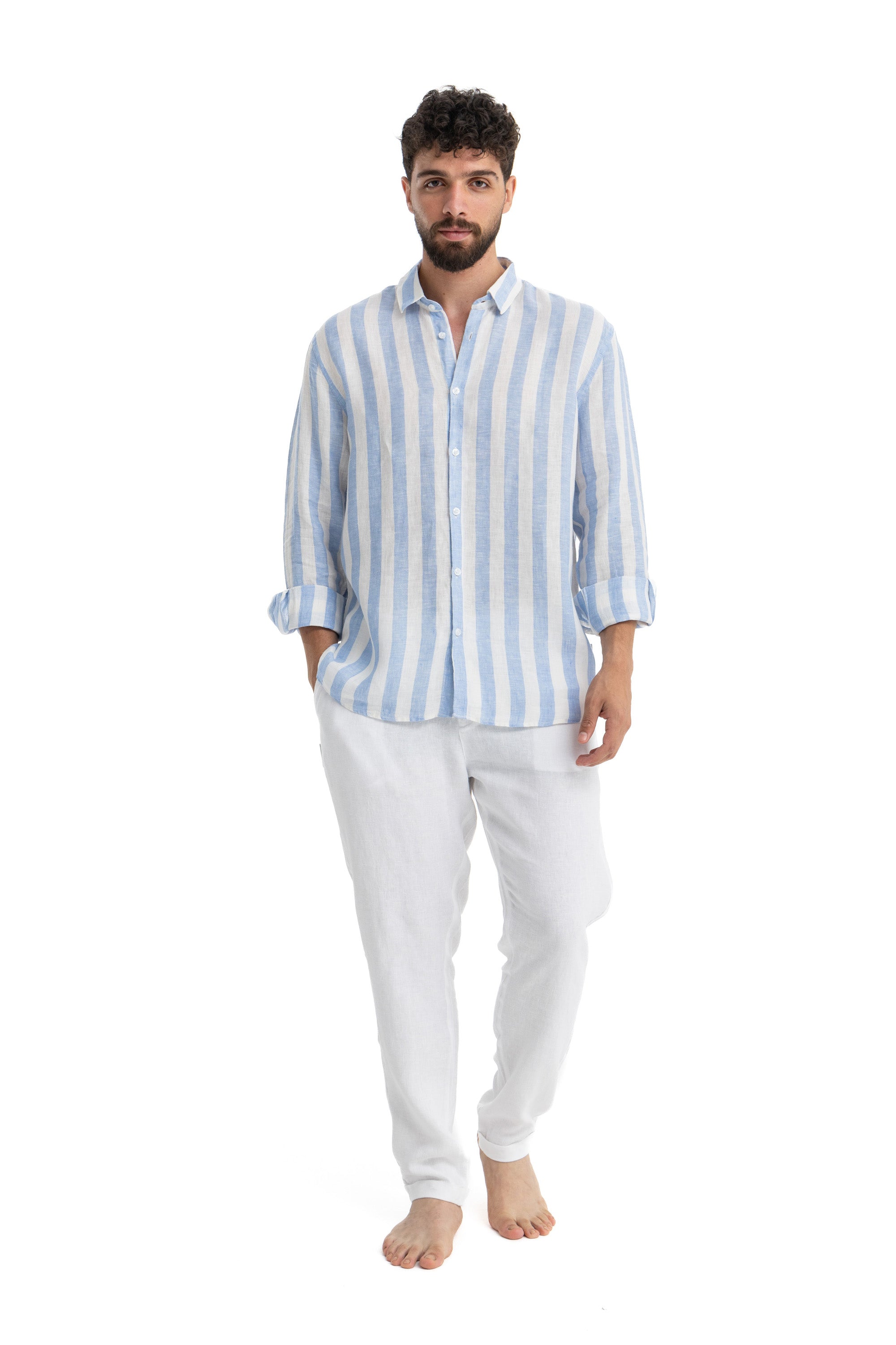 Blue Stripe Linen Shirt Blue Stripe Linen Shirt