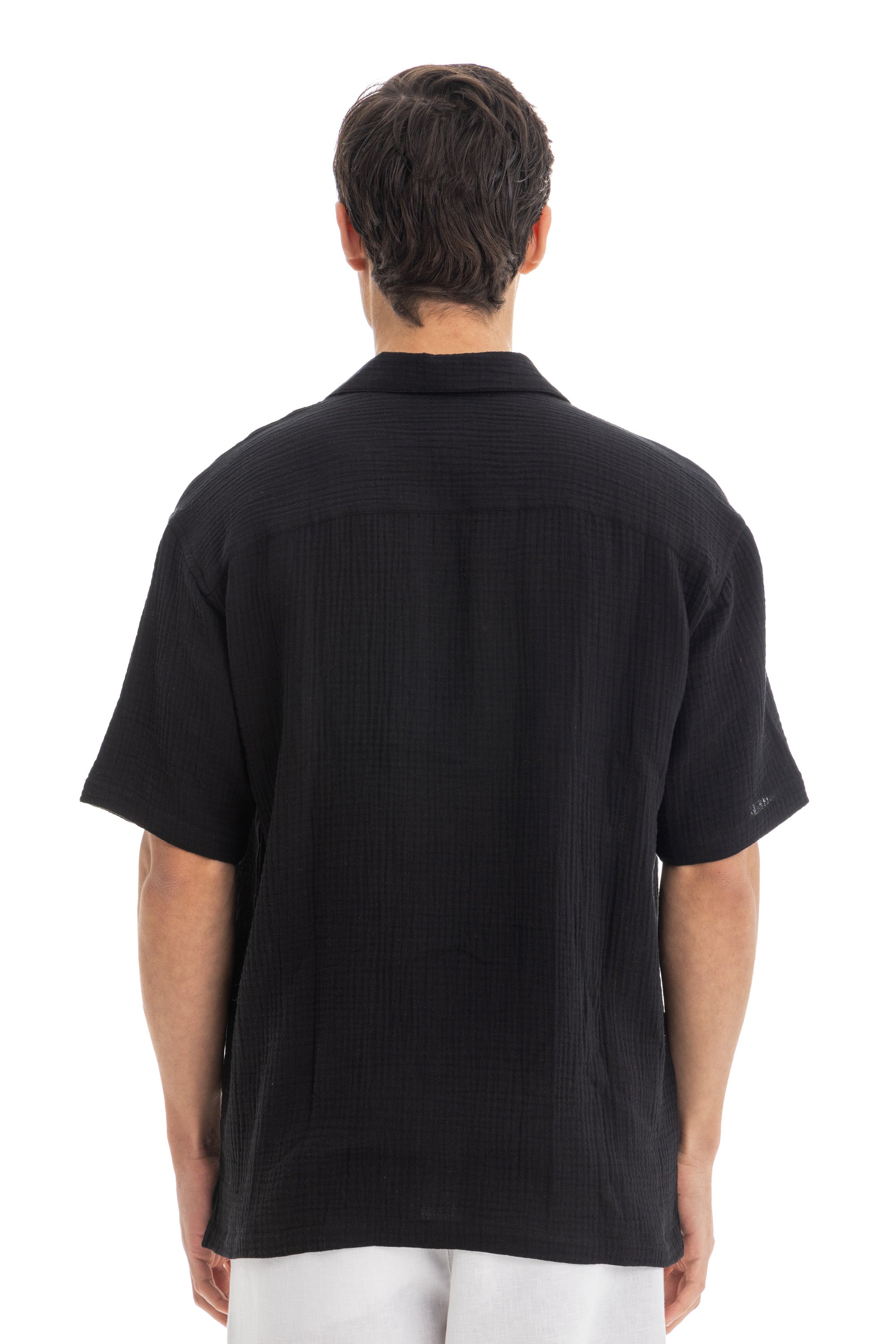 Black Crinkle Texture Shirt Black Crinkle Texture Shirt
