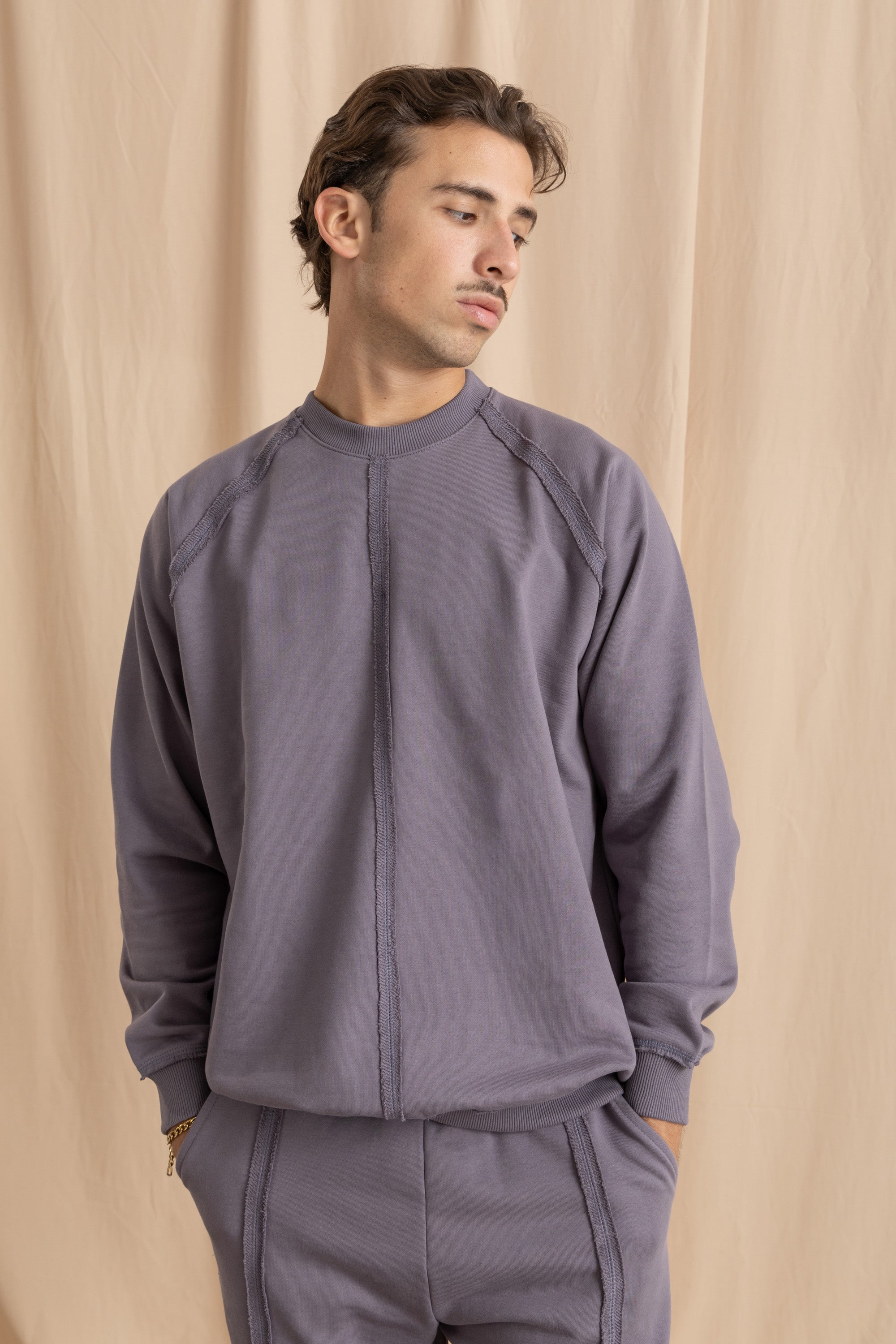 Unisex Charcoal Distressed Sweatshirt Unisex Charcoal Distressed Sweatshirt