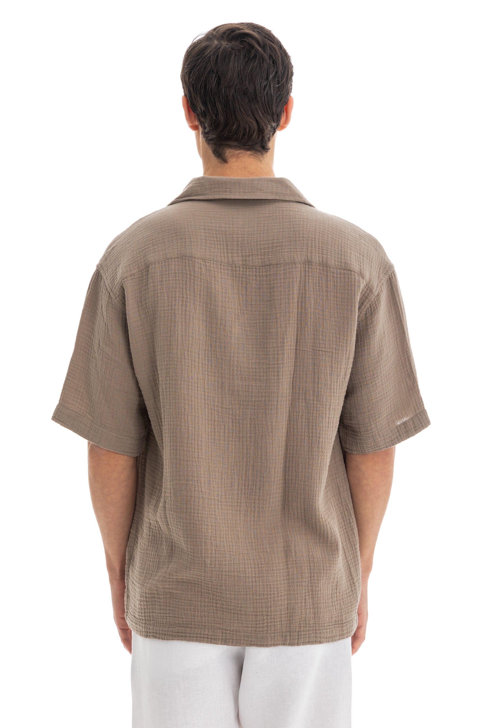 Olive Crinkle Texture Shirt