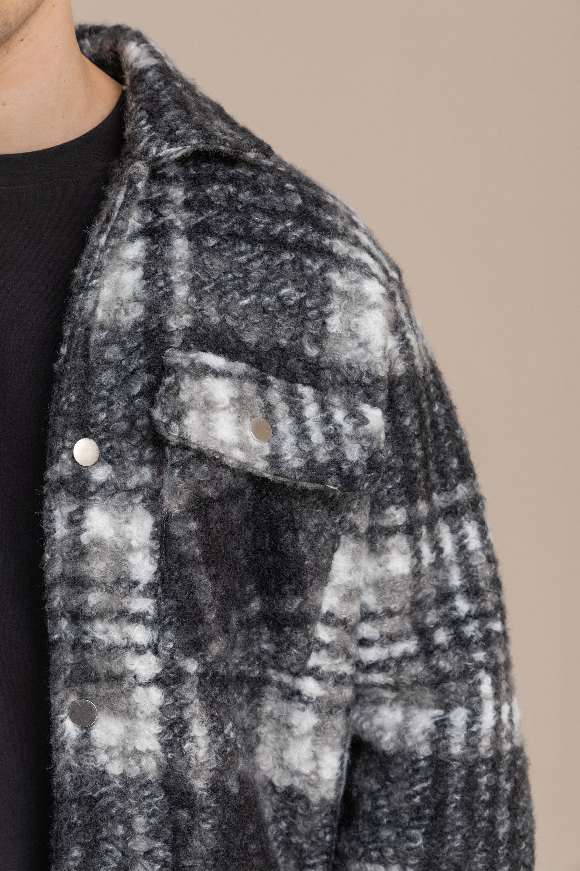 Black Plaid Sherpa Jacket Black Plaid Sherpa Jacket