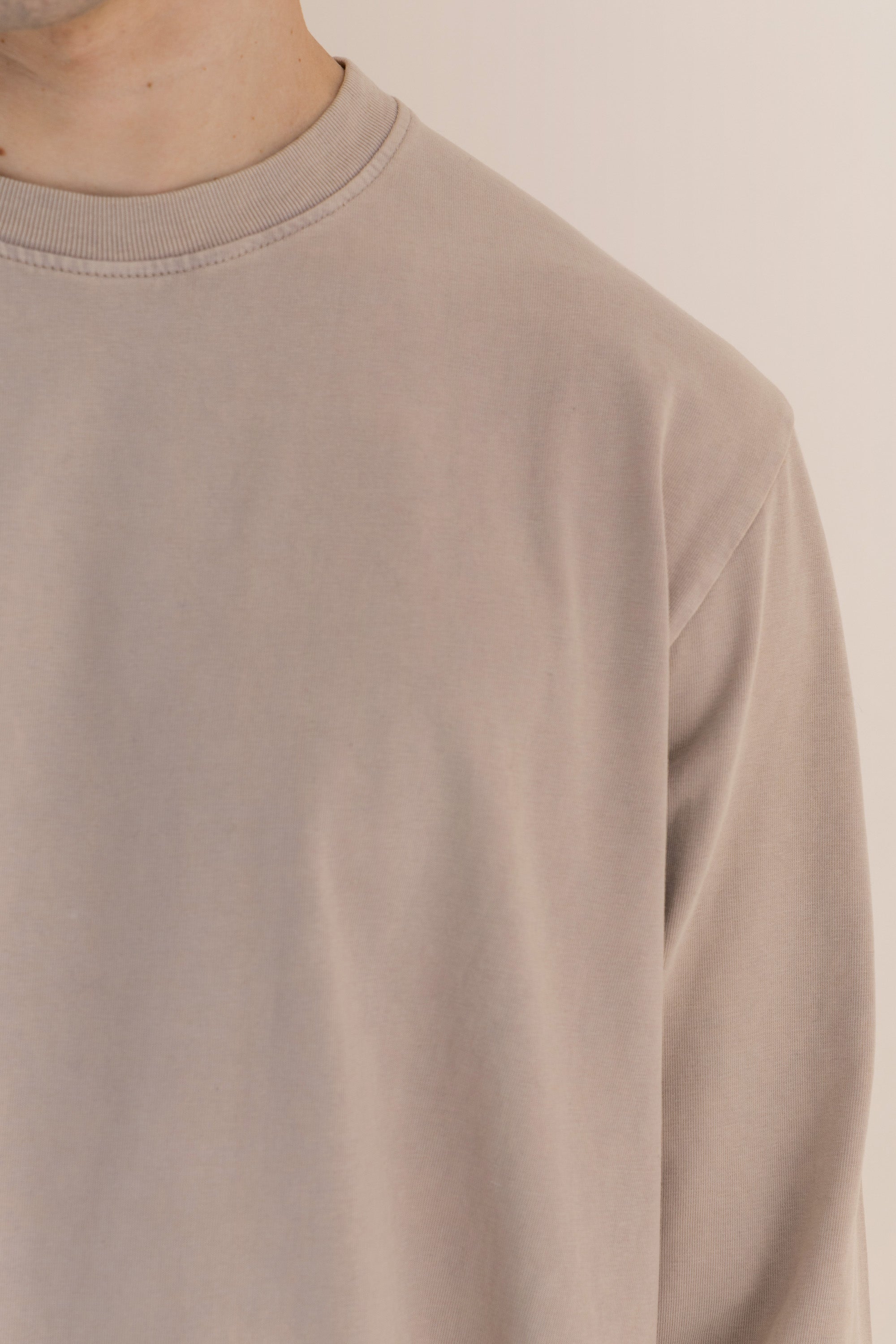Beige Acid Wash Long Sleeve T-Shirt Beige Acid Wash Long Sleeve T-Shirt