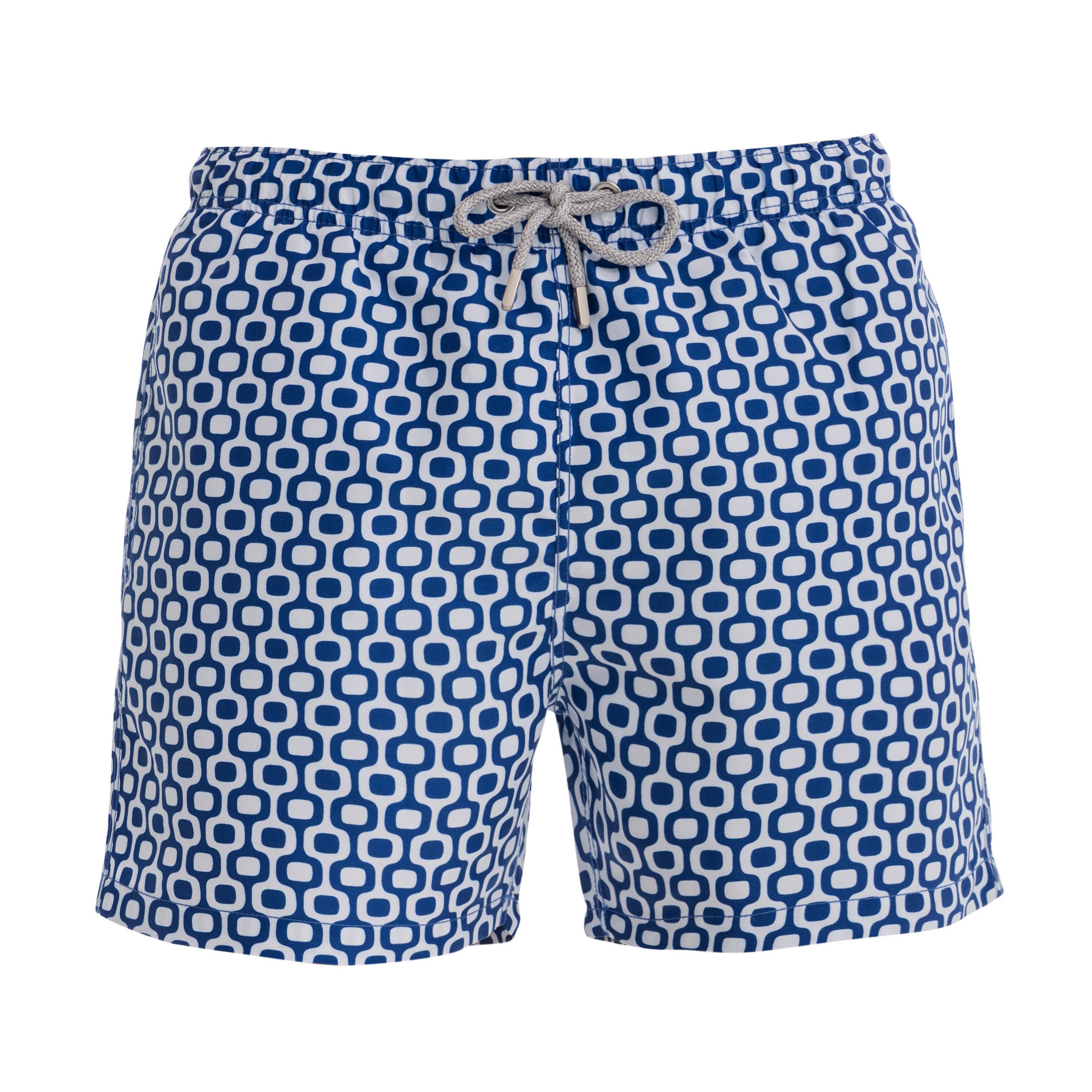 Navy Geometric Swim Shorts